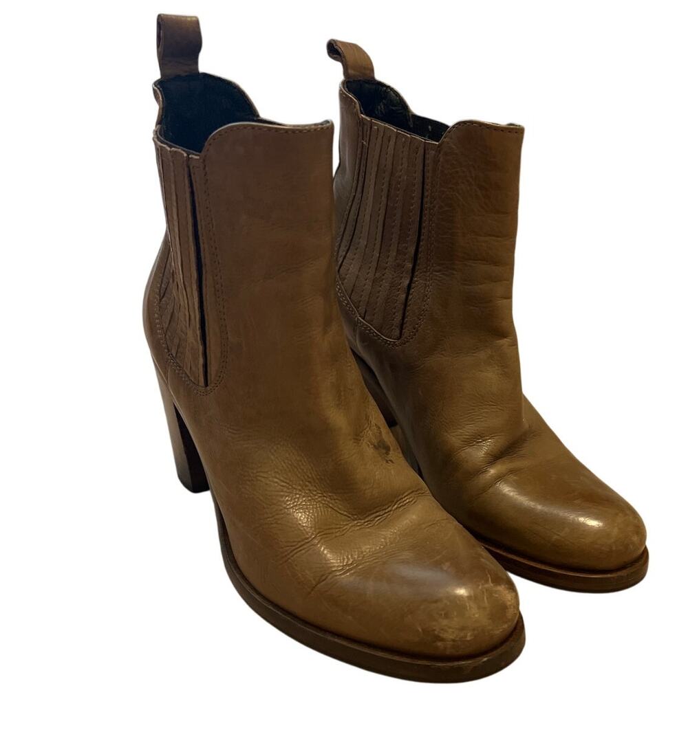 Boemos Italian Brown Leather Ankle Booties Size 38 US 7.5 8